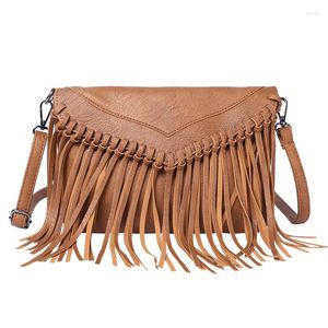 Evening Bags 2023 Arrived Tassel Designer Handbags Purses Crossbody For Women Leather Western Fringe Purse Shoulder Hand Bag