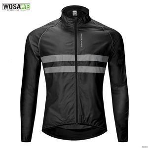 Cycling Jackets WOSAWE Reflective Cycling Jacket High Visibility MultiFunction Jersey Road MTB Bicycle Windproof Quick Dry Rain Coat Windbreaker 230412