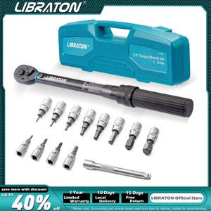 Electric Wrench Libraton Bike Torque 1 4'' 5-25Nm 0.1Nm Micro Drive Click Set Hex Torx Star Bit Sockets Extension Bar 230412