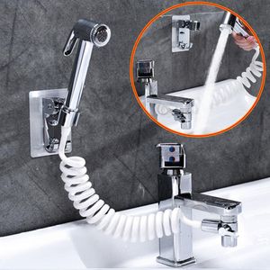 Badrums duschhuvuden Faucet Extender rostfritt stål Handhållet teleskopiskt litet munstycksuppsättning levererar elektrisk för bad 230411