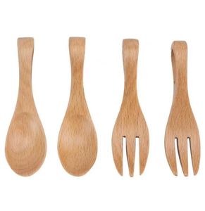 Wood Portable Tableware Wooden Cutlery Sets Bamboo Spoon Fork Travel Dinnerware Suit Environmental Kitchen Tool Wholesale