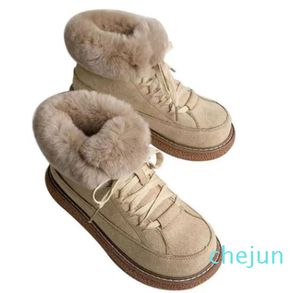 Winter Boots Warm And Plush Thick Sole Outdoor Comfortable Leisure Lovely Non-Slip Women Cotton Shoes