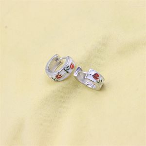 Hoop Earrings ZFSILVER Fine Trend Fashion 925 Silver Color Tulips Ear For Women Female Charm Jewelry Korean Statement Gift Party