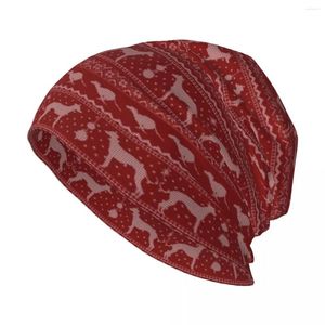 Basker ful jultröja hundutgåva - Greyhound/Whippet/Italian Greyhound Red Knit Hat Sun Cap Men Kvinnor