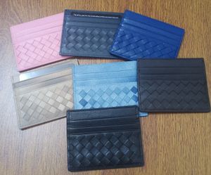 Ny berömd designer virkning riktiga läderkorthållare mini handgjorda plånböcker mode handväska kort handväska