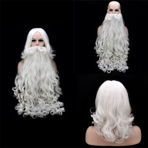 Party Hats 6080cm Christmas Santa Claus Beard False Role Plays Skin Friendly Wearing High Temp Fiber 230411