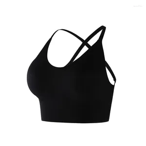 Yoga Outfit U-shaped Back Design Sport Bras Women Adjustable Buckle No Steel Ring Tank Top Fitness Cross Bra Female Vest