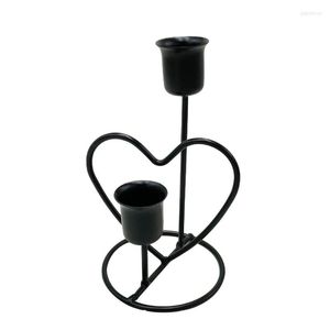 Candle Holders Mini Wrought Iron Candlestick Metal Heart Shaped Holder Stand Decor