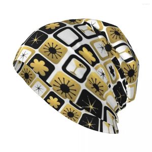 Berets Retro Glamorous Gold Pattern Knit Hat Sunhat Custom Hats Mountaineering Man Cap Women's