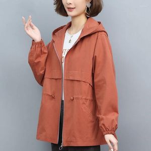 Women's Jackets With Lining Cotton Women's Coat Spring Autumn Windbreaker For Mother's Casual Waist Thin And Versatile