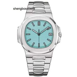 Luxo Top Watch Mens Watch Sky Blue Automaic Movimento Mecânico Safira Cristal Transparente Voltar Estilos de Aço Inoxidável Masculino Relógios de Pulso