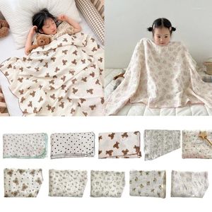 Filtar baby badhandduk ultralabsorbent dubbla lager mjuk- bomull muslin swaddle quilt barn spädbarn inslag