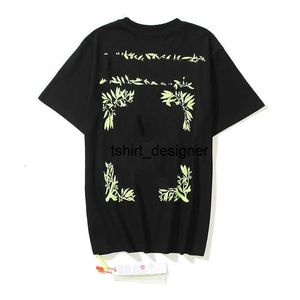 Cloth offs Designer Fashion brand ow white basic arrow loose men's couple Summer Short Sleeve T-Shirt fashion 1NMSJ