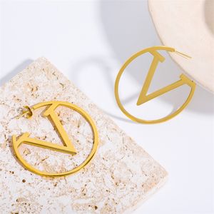 2023 Large hoop earrings brand designer classic 18K gold-plated Stainless Steel letter earrings pendant earring lady stud earring fashion simple designer jewelry