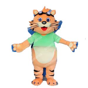 Super söt anpassad tigermaskot kostymer halloween tecknad karaktär outfit kostym xmas utomhus party outfit unisex reklam annonseringskläder