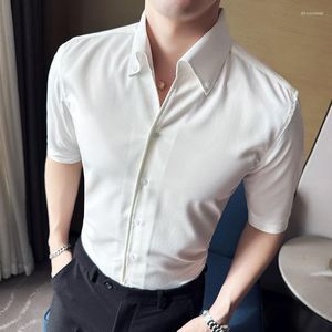 Herren Casual Shirts Herren Halbarm Sommer Designer Club Shirt Camisa Masculina 2023 Britischer Stil Revers Slim Fit Korea Kleidung S-4XL