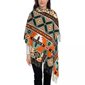 Lenços boho padrão xale embrulhar mulheres inverno lenço macio lenço boêmio pashminas étnico tassel