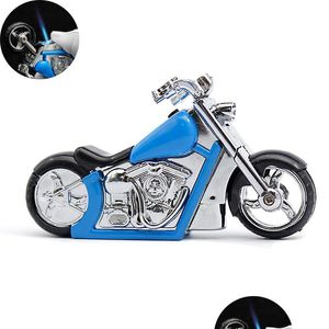 Tubi di fumo Jet Torch Lighter Antivento Forma di moto creativa Fiamma blu Riutilizzabile Butano Gas Drop Delivery Casa Garden House Dhfcz