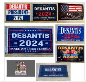 最新のデザイン3x5フィート100dポリエステルRon Desantis Flag 90x150cmホームガーデンバナー装飾米国大統領選挙SS0412