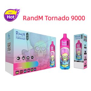 Disponível vape e cigarro Randm Tornado 9000 Puffs Dispositável Dispositivo de caneta Dispositivo de caneta Dispositivo de caneta 18ml