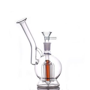 60st Arm Tree Perc Glass Bongs Bubbler Hookahs Recycler Dab Rigs Water Pipes med 14 mm Joint Glass Oil Burner Pipe och Tobacco Bowl