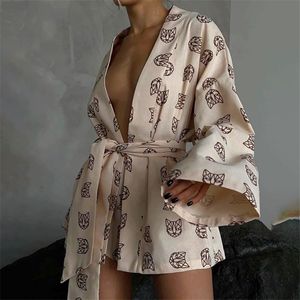 Pijamas de moda do sono feminino impressão 2 peças conjuntos de roupas femininas