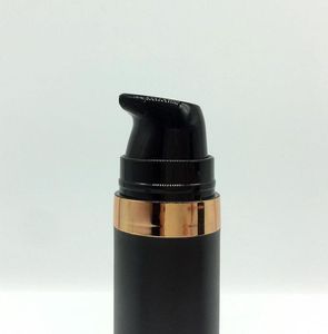 Classico 15ml Flacone con pompa airless in plastica nera satinata Formato da viaggio Contenitori cosmetici ricaricabili per lozione Crema per gli occhi Essenza Detergente viso