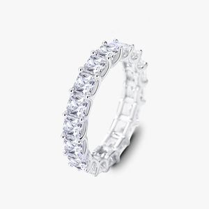 Classic Tennis Ring Jewelry 925 Sterling Silver ring Princess cut Diamond Engagement Wedding Band Rings for women