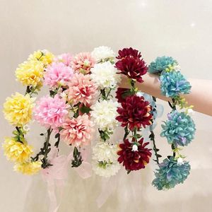 Flores decorativas 1pc Spring Bohemian Flower Wreath Crowns Beach Hawaii Floral Garland Faux Wedding Wreaths Sweet Head Band