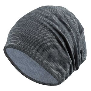 HBP Men's Women's Striped Pullover Spring and Autumn Thin Headband Korean Edition Solid Color Stacked Stacked Baotou Cloth Hat Factory