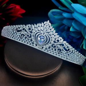 Hair Clips Fashion Luxury Full Cubic Zirconia Pave Princess Crown Tiaras Accessories Bridal Wedding Head Jewelry C-90