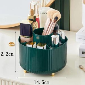 Storage Boxes 360 Rotating Makeup Organizer Cosmetic Box Desktop Pen Holder Large Capacity School Office Stationery Container