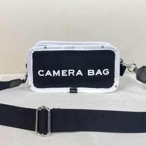 캔버스 카메라 가방 여행자 가방 가방 크로스 바디 핸드백 여성 스퀘어 지갑 평범한 분리 가능한 넓은 스트랩 숄더 가방 클래식 레터 인쇄 실버 메탈