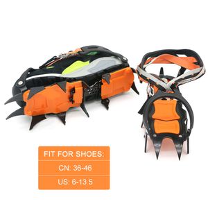 Flings de cordões e correias 12 Crampões profissionais Crampões de escalada ao ar livre Gripper Gripper Pesca Snow Antiskid Shoe Cover Montanhismo Engrenagem de Skid 230411 230411