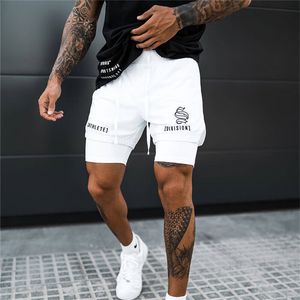 Menshorts 2 i 1 Running Shorts Men Gym Shorts Sport Man 2 i 1 Doubledeck snabb torr fitnessbyxor jogga byxor Sport Sweatpants 230411