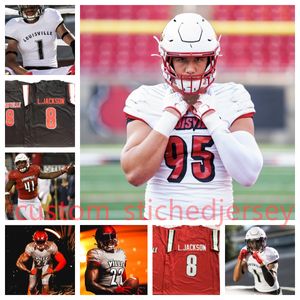 Josh Minkins Custom Louisville Dezmond Tell Cardinals Fußballtrikot 11 Dorian Jones Maurice Turner Nate Kurisky TJ Quinn Renato Brown Herren Jugend genähte Trikots