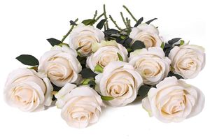 Künstliche Rosenblumen aus Seide, langer Zweig, Blumenstrauß für Hochzeit, Zuhause, Zimmer, Tischdekoration, künstliches Pflanzenkranz-Zubehör 021244