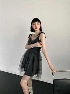 Abiti casual ZCSMLL Mesh Summer Slip Dress Women 2023 Black Backkess Sundress Spaghetti Strap Ball Gown Tulle Mini Abiti di moda