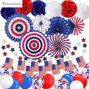 Romance Itens de decoração patriótica Conjunto de 34 pacote de pacote American Independence Day Supplies Balão de confete de látex 4 de julho Decorações de festa Z0411