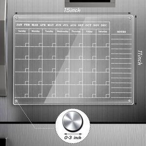 Whiteboards Dry Wipe Calendar Plan White Board Transparent Acrylic Magnetic Refrigerator Sticker 230412