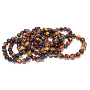 Чакры с бисером оптовые кристаллы оптовые браслеты Tiger Eye Tricolor Bracelet Beastered Bracelet