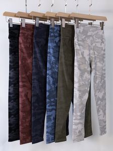 LL Women Camouflage Yoga Pants Push Ups Fitness Leggings Soft High Waist Hip Lift Elastic TLine Sports Pants 5 Colors