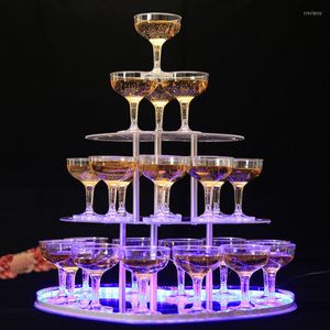 Бокал бокалов шампанского башня чашки для свадебной вечеринки сгущенным акриловым чашкой кубка кубки.