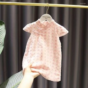 Vestidos de menina filhos Hanfu Princesa Vestido de bebê mandarim colar de algodão tradualmente trajes de roupas de pano