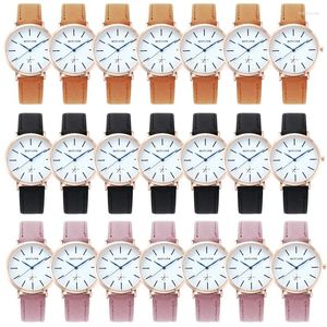 Relógios de pulso 2 pcs relógio mulheres moda casual cinto de couro relógios simples senhoras pequeno mostrador relógio de quartzo vestido