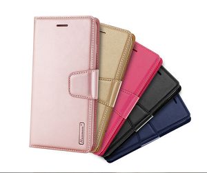 فتحة فتحات بطاقة Hanman Mill Pu Pu Leather Leather For iPhone 14 13 12 11pro Max XS XR 8 7 6S Plus مع صندوق البيع بالتجزئة