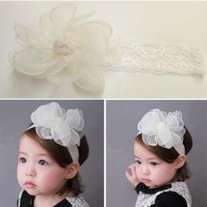 Haarschmuck Rosa Beige Baby Mädchen Große Blumen Stirnband Spitzenband Bänder Handgemachte DIY Kinder Geboren Kleinkind Haarband