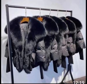 Frauen Pelz Kunstpelz Weibliche Große Pelz Kragen Oberbekleidung Dicke Warme Pelz Echtpelz Mantel Winter Jacke Frauen Weiße Ente unten Jacken Mit Kapuze 231110