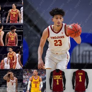 NCAA USC Trojans Basketball Jersey 6 Bronny James Jr. Evan Mobley Boogie Ellis Isaiah Mobley Drew Peterson Boubacar Coulibaly Max Agbonkpolo