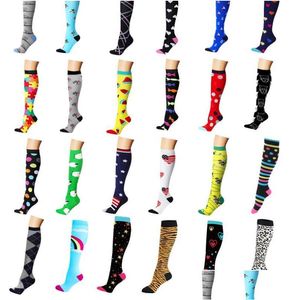 Men'S Socks Men Women Cotton Compression Best For Medical Running Athletic Circation Reery Travel Stockings Knee Stretchy Colorf M D Dhzvm